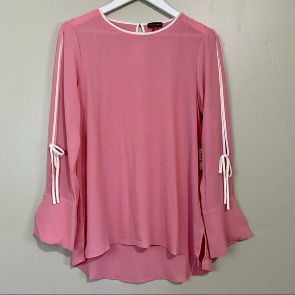 Vince Camuto Pink Blouse with White Trim